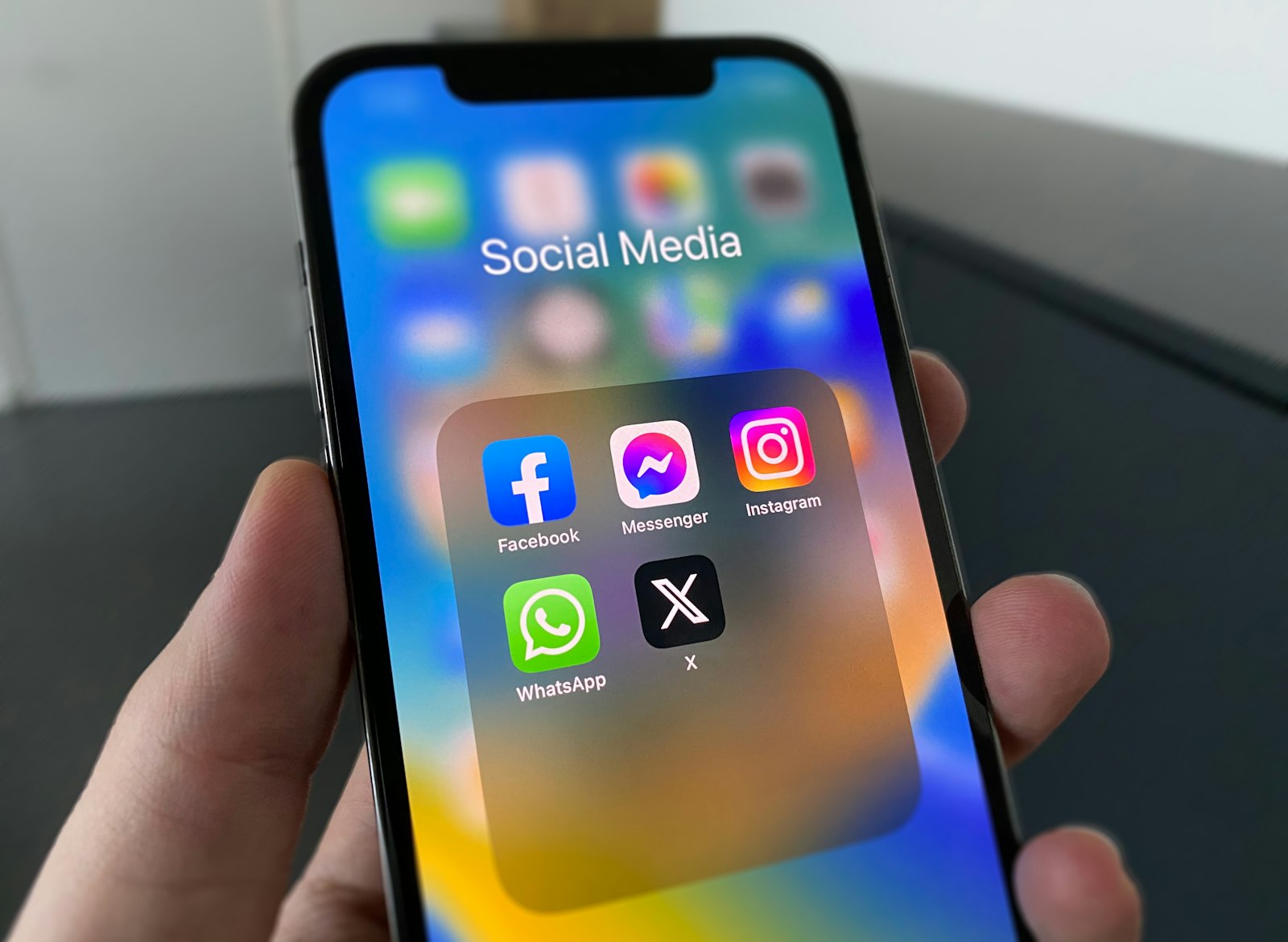 Smartphone with social media apps